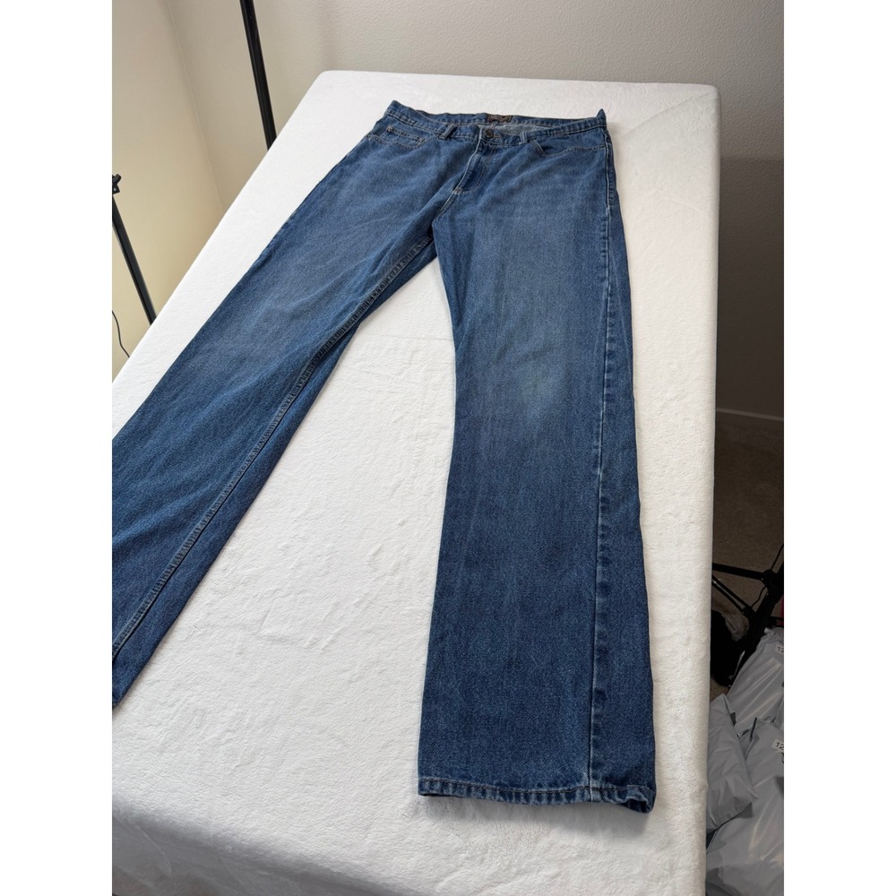 Pintlar Jeans Mens 38x36 Blue Good Straight Leg 100% Cotton Rugged Denim - Picture 3 of 12
